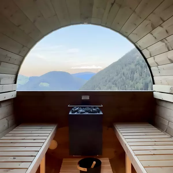 Sauna panoramica con vista mozzafiato